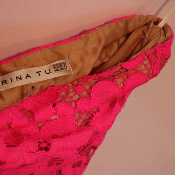 Trina Turk Bretta Pink Lace Skirt - Picture 4 of 4